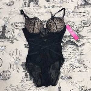 Black Fuchsia by Secret Lace Bodysuit